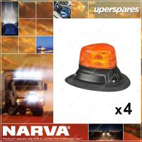 4 x Narva 10-33V Aerotech Short Amber LED Strobe Magnetic Mount 85610A