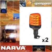 2 x Narva 10-33V Aerotech Tall Amber LED Strobe with Flexible Pole 85615A