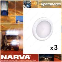 3 x Narva 12 Volt White 70mm Interior Lamp 6000K Powerful 3W L.E.D 87451-12