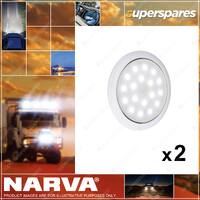 2 x Narva 12V Saturn Lamp White/Red 130mm LED Interior Lamp with Touch Switch