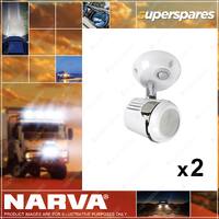 2 x Narva 12V L.E.D AdjustaBLe Reading Lamp W/Off/On Switch 87644BL Blister Pack