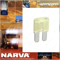 Narva 20 Amp Mico 2 Blade Fuse 15 x 9mm Yellow Colour - Box Pack of 25