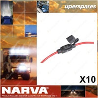 Narva Low Profile In-Line Micro Blade Fuse Holder With LED Indicator Pack of 10