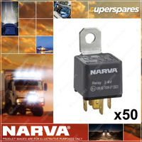 Narva Brand Normally Open Relay with Resistor 24V 5 Pin 30 Amp Bulk 50