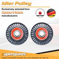 2x Superspares Idlers Pulleys for Jeep Cherokee KJ 2.5L 2.8L 16V 4Cyl Diesel