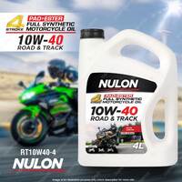 Nulon Full Synthetic Road & Track 10W-40 Motorcycle 4 Stroke Engine Oil 4L