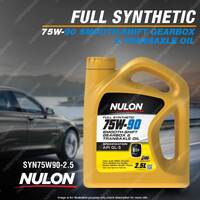 Nulon Full Synthetic 75W-90 Smooth Shift Manual Gearbox & Transaxle Oil 2.5L