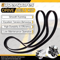 Superspares A/C & Alt Drive Belt Kit for Cadillac Escalade 6.0L V8 LQ9 02 - 06