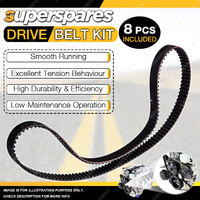 Alt & A/C & Fan Drive Belt Kit for Kenworth W900 Caterpillar 3406