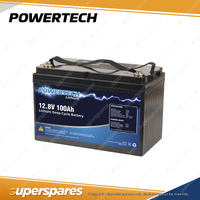 Powertech Lithium LiFePO4 Battery Deep Cycle BMS 12.8V 100Ah Camping Power