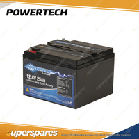 Powertech Lithium LiFePO4 Battery Deep Cycle BMS 12.8V 25Ah Camping Power