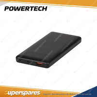 Powertech 10000mAh large capacity Power Bank with USB-C USB-A Ports in Black