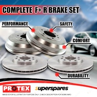 Protex Front + Rear Brake Rotors Drums for Mitsubishi Triton MK 4WD 16" GLS