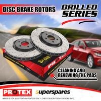 2 Front Protex Disc Brake Rotors for Porsche 911 996 997 Boxster SII 987 Cayman