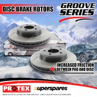 2x Front Protex Groove Disc Brake Rotors for Porsche Panamera 970 10-on