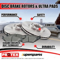 Protex Front Brake Rotors + Ultra Pads for Holden Combo XC 2003-on
