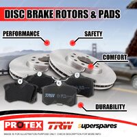 Protex Front Brake Rotors + TRW Pads for BMW 1502 1600 1602 2002 E10