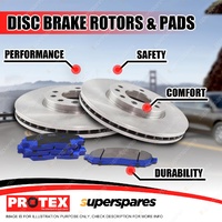 Protex Front Brake Rotors + Pads for Chevrolet Suburban 2500 1500 4WD 92-99
