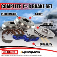 Front + Rear Disc Brake Rotors Pads Drums Shoes for Nissan Pathfinder WD21 V6