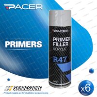 6 x Pacer R47 Primer Filler Acrylic 400 Gram Aerosol Acrylic And Enamel Paints