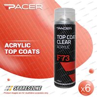 6 x Pacer F73 Top Coat Clear Acrylic 400 Gram Aerosol UV Absorbing Additives