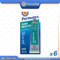 6 Permatex Liquid Metal Filler Carded 99G Specialty Adhesive Excellent Adhesion