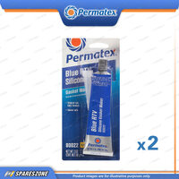 2 x Permatex Sensor Safe Blue Silicone RTV Gasket Maker 85G Low Odor Formula