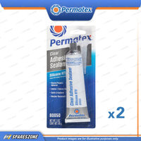 2 x Permatex Clear RTV Silicone Adhesive Sealants 85G General-Purpose Waterproof