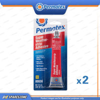 2 x Permatex Super Weather Strip Adhesive Tubes 59ML High Strength & Waterproof