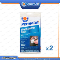 2 x Permatex Vinyl & Leather Repair Kit Clamshell - Repair Compound & Adhesive