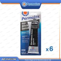 6 x Permatex Black Silicone Adhesive Sealants Carded 85G Low Odor Formula