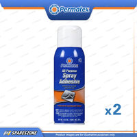 2 x Permatex All-Purpose Pressure Sensitive Spray Adhesives Aerosol 298G