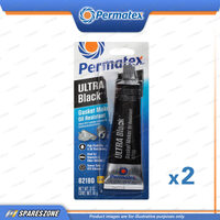 2 x Permatex Ultra Black Max Oil Resistant Silicone Gasket Maker 95G