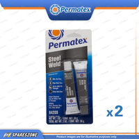 2 x Permatex Steel Weld 4 Minute Multi - Metal Adhesives Epoxy Tube 2 x 25ML