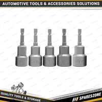 5 Pcs PK Tool Magnetic Socket / Drill Nut Driver Set - 6.4mm 1/4 Inch Hex Shank