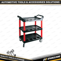 PK Tool Workshop & Warehouse Trolley with 3 Shelves & 12 Item Storage Pockets