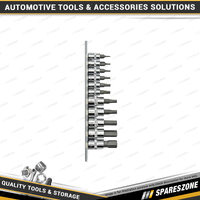 11 Pcs of PK Tool 1/4 Inch & 3/8 Inch Drive Metric Hex Bit Socket Set - S2 Steel