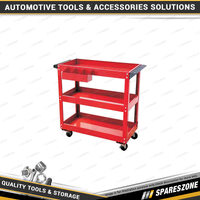 PK Tool Red Professional Workshop & Warehouse Trolley with 3 Tool Trays