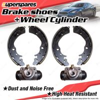 Rear 4 Brake Shoes + Wheel Cylinders for Honda Civic SB 1.2L 1973-1976