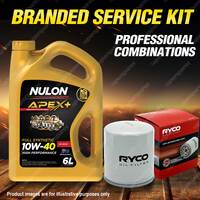 Ryco Oil Filter 6L APX10W40 Engine Oil Kit for Holden Crewman VY One Tonner