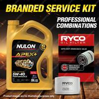 Ryco Oil Filter 5L APX5W40 Engine Oil Service Kit for Renault Clio Megane Scenic