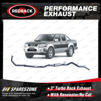 Redback 3" Exhaust With Resonator No Cat for Nissan Navara D22 03/02-10/15