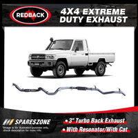 Redback 3" Exhaust With Resonator & Cat for Toyota Landcruiser VDJ79R 70TH TD