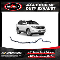 Redback 3" Exhaust W/Resonator No Cat for Toyota Landcruiser Prado 120 150 Ser