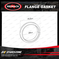 Redback Double Taper Ring Flange Gasket ID 64mm OD 75.5mm for Bedford