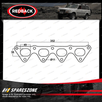 Redback DSF Exhaust Manifold Gasket Material Cemjo for Mitsubishi Lancer CE 4G93