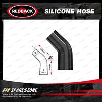 Redback 3-1/2" in 4" out Silicone Hose - 45 Deg Bend Black Chemical Resistance