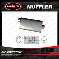 Redback Universal Muffler - 8" x 3 1/2" Oval 12" Long 1 1/2" Offset/Centre