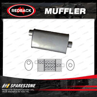 Redback Universal Muffler - 8" x 3 1/2" Oval 14" Long 1 3/4" Offset/Centre