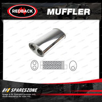 Redback Universal Muffler - 8 X 5 14" Long Offset 2 1/2" Dual 2 1/4" Out